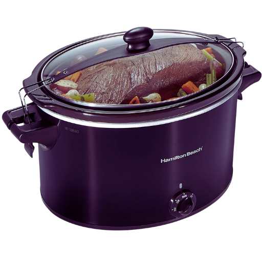 Hamilton Beach Slow Cooker, Extra Large 10 Quart, Stay or Go Portable With Lid Lock, Dishwasher Safe Crock, Black 